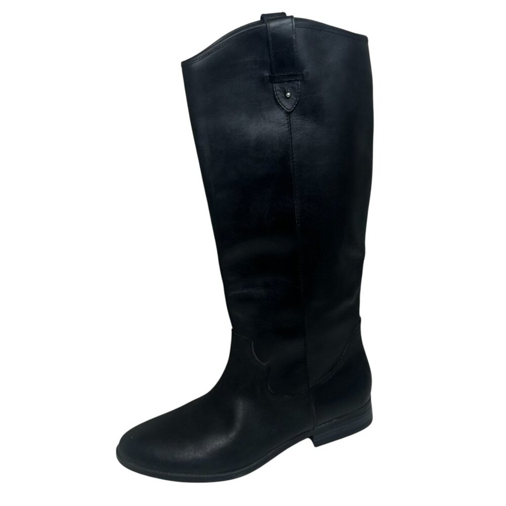 Frye & Co Tania Tall Boots Womens 10‎ Black Leather Pull On Riding Knee High NEW